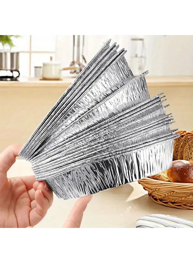 7 Inch Tin Foil Tray 50 Pieces Disposable Non Stick Baking Pan Oven Safe Air Fryer BBQ - Image 1